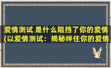 爱情测试 是什么阻挡了你的爱情(以爱情测试：揭秘绊住你的爱情的因素)